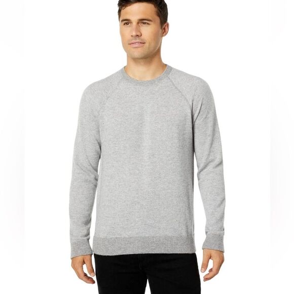 ✨ Vince Men’s Heather Grey Birdseye Raglan Crew SweaterSize M